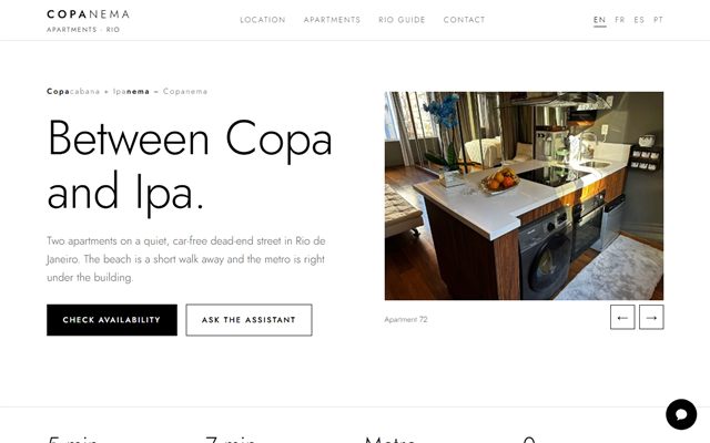 Strona Copanema Apartments, apartamentów w Rio de Janeiro